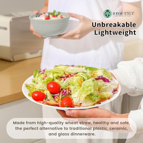Homienly 24 PCS Wheat Straw Dinnerware Set for 6, Dinner Plates,Dessert Plates,Cereal Bowls,Drinking Cups,Unbreakable Dishwasher and Microwave Safe Dish Sets for Kitchen,Outdoor - Island Series by Homienly - Image 5