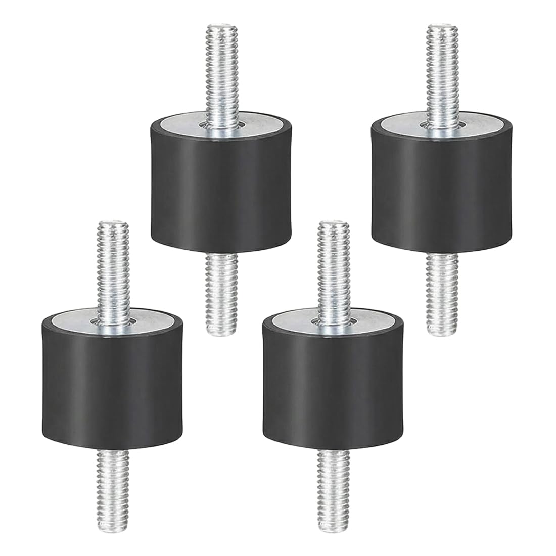4 pezzi ammortizzatori in gomma supporti antivibrazione silenziosi maschio per auto e barche bobina (VV20 x 20, M6 x 18)
