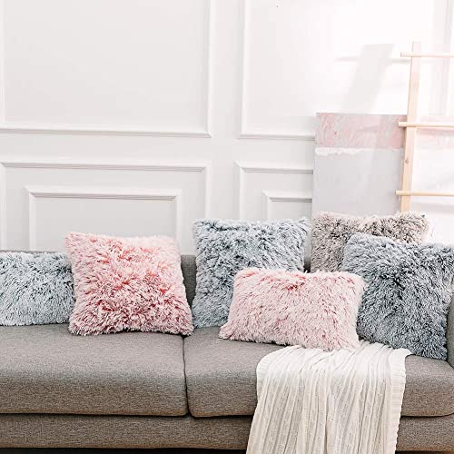 Image of Lumbar Faux Fur Throw Pillow Covers for Couch Decorative Pillows 12x20
