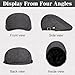 Senker Fashion 2 Pack Newsboy Cap for Men Adjustable Herringbone Tweed Wool Hats Blend Flat Cap Ivy Cabbie Driving Hat Dark Gray Black