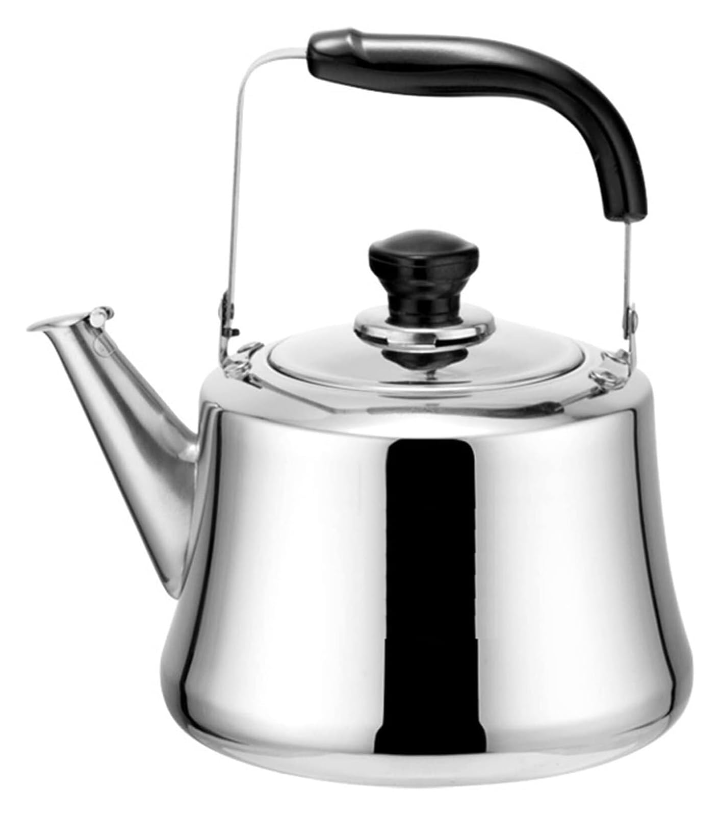 FGJsfhrDTU Stainless Steel Tea Pot with Heat-Resistant Ergonomic Handle, Whistling Kettle for Gas Hob(Silver,3L)