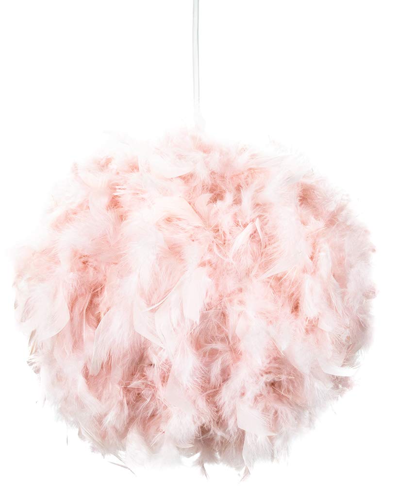 Eye-Catching and Designer Small Pink Feather Decorated Pendant Lighting Shade...