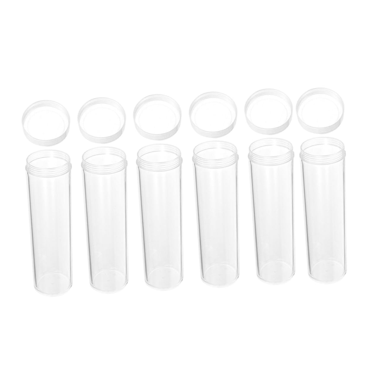 BESTonZON 6 Pièces Diamètre 30mm Tubes De Stockage De Pièces De Monnaie Transparents Boîtes À Pièces en Plastique Stockage De Pièces De Monnaie Protecteurs De Pièces De Monnaie pour Les