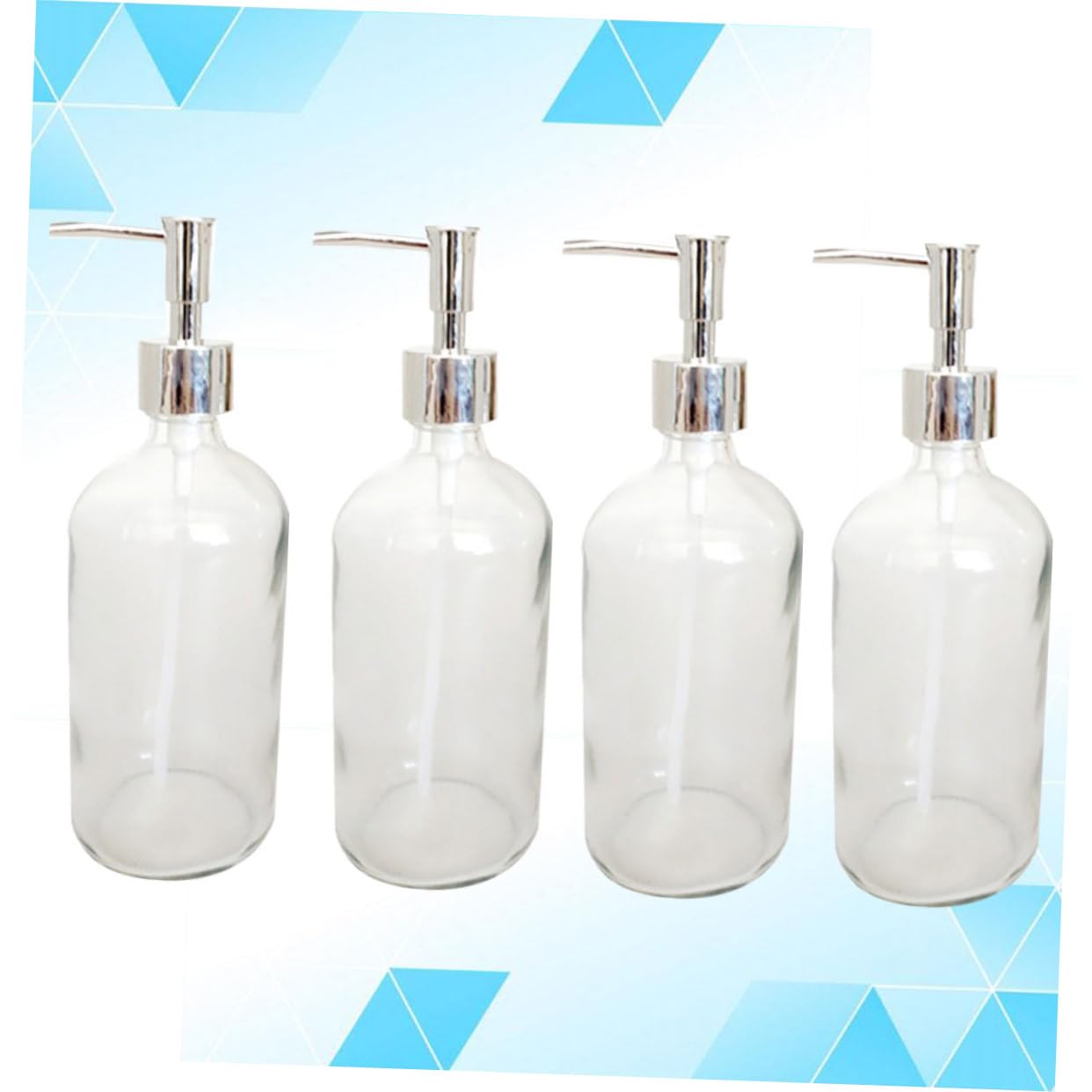 Alipis 4piezas Botellas De Vidrio De Envase De Loción y Champú Bomba De Vidrio Reutilizables Ecologicas para Artículos De Tocador para Hogar y