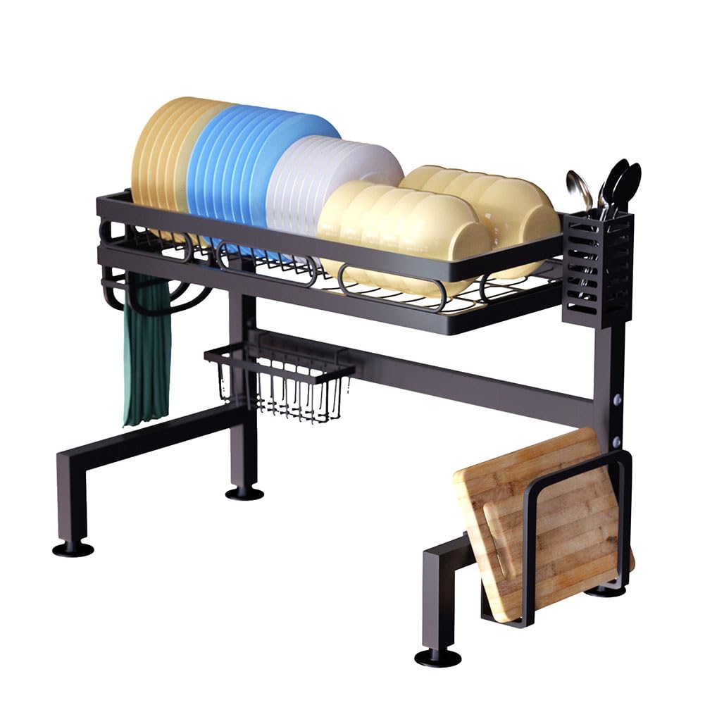 Estante para secar Platos sobre el Fregadero, Estante Grande para Cocina, Estante para secador de Platos de Gran Capacidad para Fregadero, para Platos, Cuchillos, cucharas y Tenedores, Estan