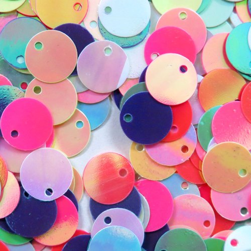 400-Piece BSI AB Shiny Acrylic Round Flats for Jewelry Making, Purse Art, Clothes/Shoes Decorations, Multicolor