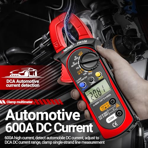HXBER Pinza Amperimétrica Digital PN106 Multímetro con Rango Automático y Pantalla LCD miniatura 3