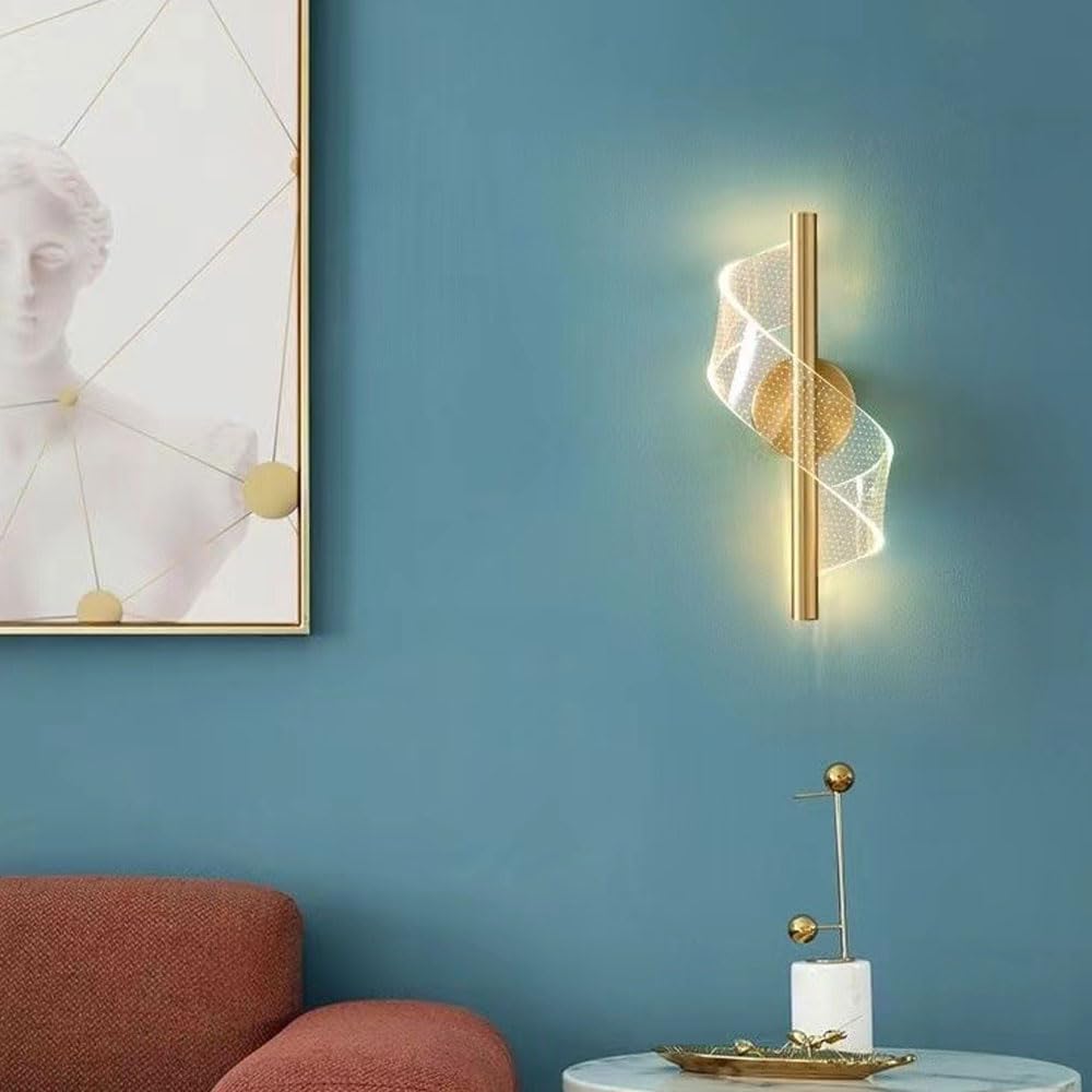 Luces De Pared Creativas Con Tira Estrecha, Lámpara De Pared Moderna De Lujo Y Simple Lampara De Noche Para Dormitorio Iluminacion Interior