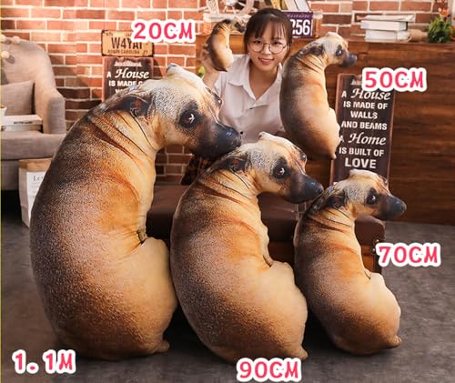 NatureMan Dekokissen 3D Hund, Simulation, Hundenkissen, 50 cm, lustiges Plüschtier Kissen für Sofa, Stühle, Wohnaccessoires (Chart)