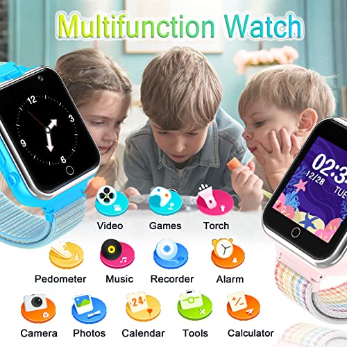 Smart Watch For Kids With Mp3 Music Double Cameras Video Player 24 Of Games Recorder Pedometer Alarm Clock Calculator Flashlight Watch Electronic Learning Education Toys Gifts For 3-12 Age Boys Girls #TOP1