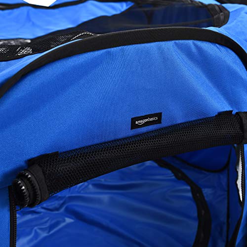 Amazon Basics Achteckig Tragbarer, weicher Haustier-Laufstall, 114 cm, Blau