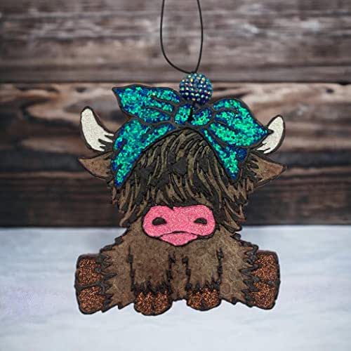 Highland Cow Car Freshie (Mahogany Teakwood) Home & Kitchen