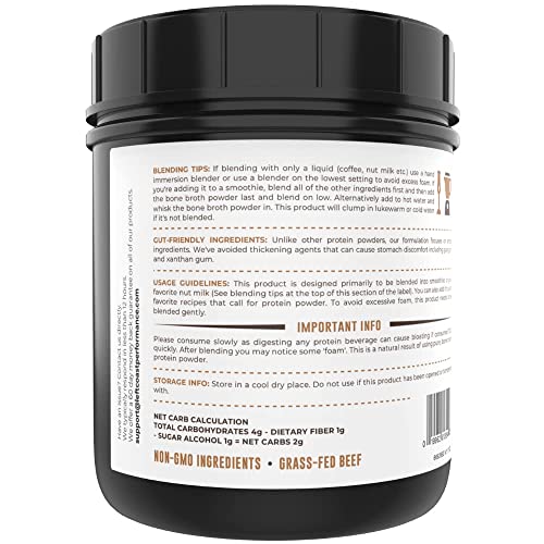 Image of Bone Broth Protein Powder From Grass Fed Beef, Chocolate, 16oz