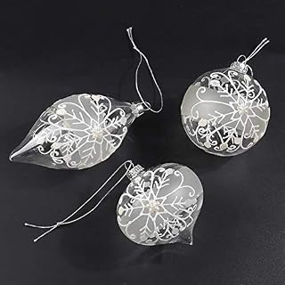 Warmiehomy 3 x Christmas Tree Baubles Fillable Hanging Glass Baubles for Xmas Tree Party Wedding Decoration