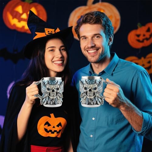 Taza de cóctel de calavera de 17 oz y vasos reutilizables para el hogar 5