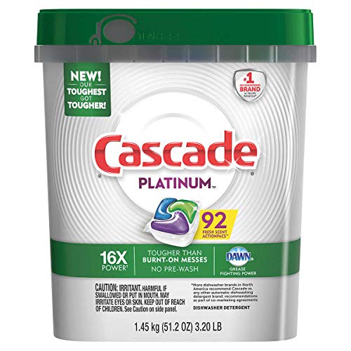Cascade Platinum ActionPacs Dishwasher Detergent with Dawn, Fresh Scent - 92 Count