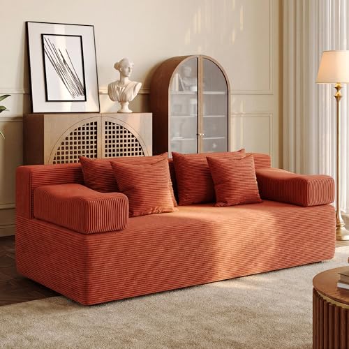 Image of MONVANE 70 inch Modular Sectional Sofa, Boneless Loveseat, Terracotta