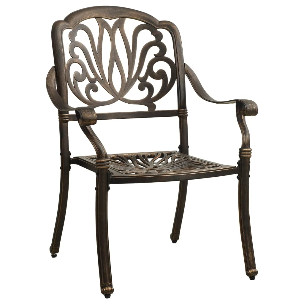 Chaises de jardin lot de 2 en aluminium coulé bronze marron de 15.56 kg