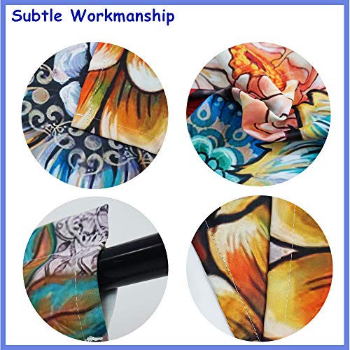 Yokii Floral Valances For Windows 18’’L Room Darkening Tribal Chic Boho Valance Curtains Blackout Window Treatments For Kitchen Bedroom Living Room Decors (W52 X L18, Colorful) #TOP4