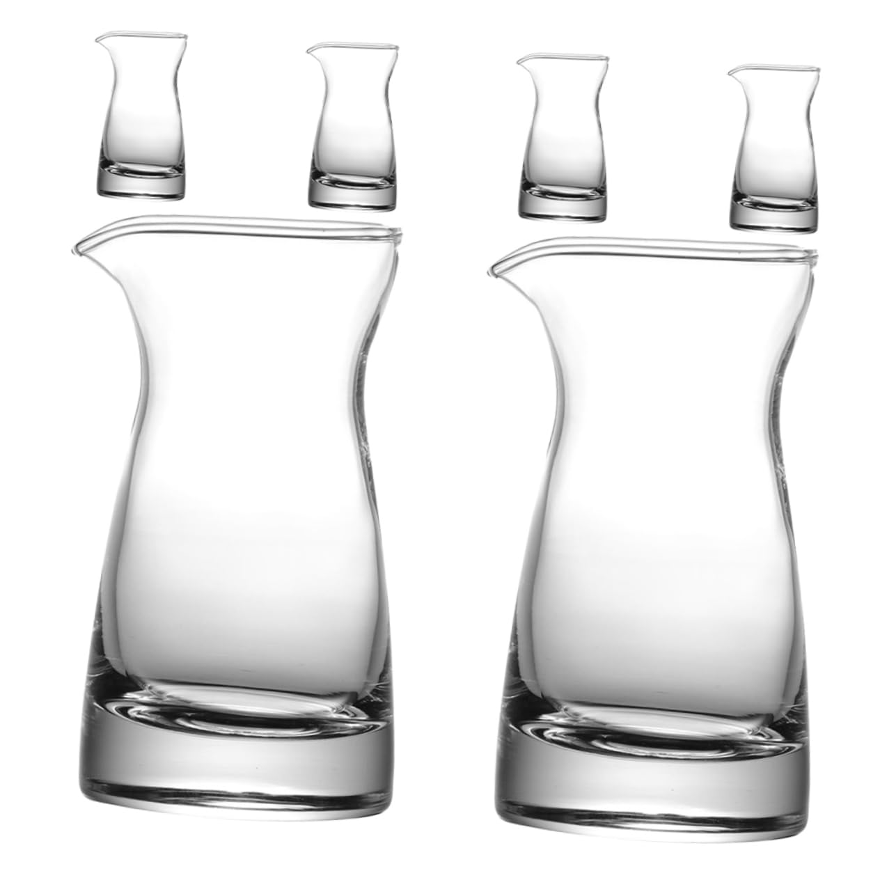 Amosfun 6 Stück Glas Milchkrüge 80ml mit Ausguss Elegantes Design Vielseitig Einsetzbar für Restaurant und Catering Glas Saucenkrug