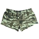 palglg Mens Bodybuilding Shorts 3 Inch Inseam Drawstring Closure Cotton Camouflage Green M