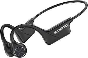 SANOTO Bone Conduction Bluetooth Open Ear Headphones Bluetooth Wireless Sport IPX5 Waterproof and Dustproof Bone Conduction Battery Long Life Running Fitness Cycling Headset Earphone