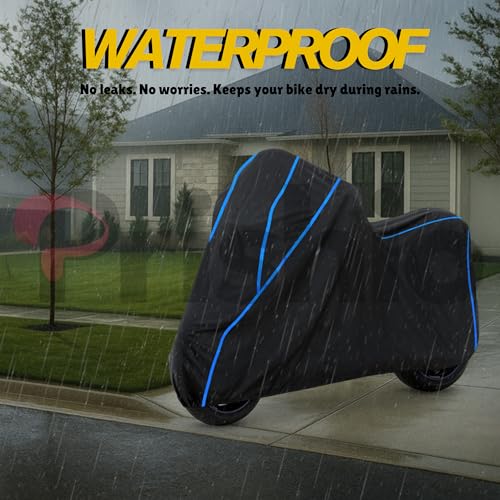 Image of Waterproof Bike Cover for TVS Sport | Heavy Duty Polyester | All-Weather, Dustproof, UV Protection | Triple Stitched Elastic Hem, Snug Fit Black