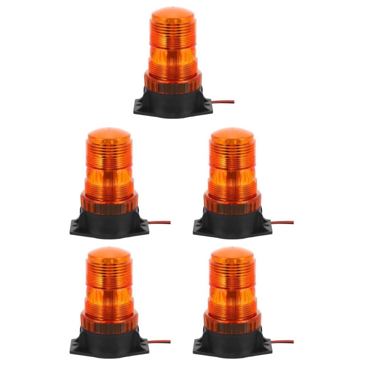 5 Piezas Luz Estroboscópica Ámbar 15w 10-80v para Camión y Autobús