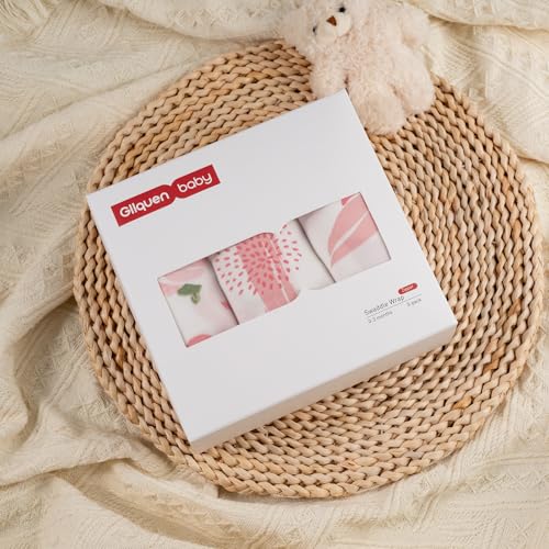 Image of GLLQUEN BABY Newborn Swaddles with Zipper, 0-3 Months, Adjustable Hook&Loop | 3-Pack, Baby Girl Swaddles Organic Cotton Womb-Like Nursery Swaddling Blanket reduces startle reflex, Soft & Skin-Friendly