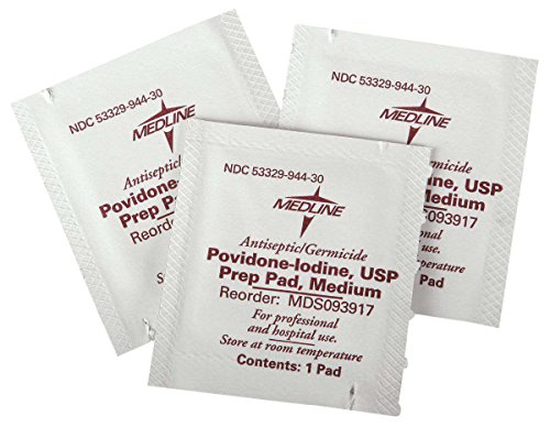 Povidone Iodine 10% USP, Prep Pad (100/BX)