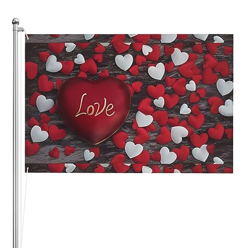 Drapeau de la Saint-Valentin double imprimé résistant aux UV