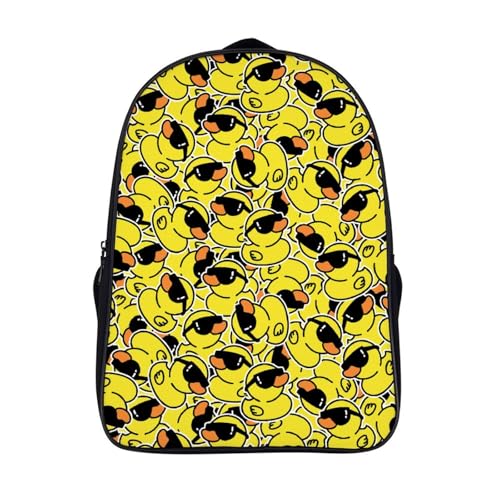 Sunglasses Yellow Rubber Duck Double Compartment Large Capacity Backpack Unisex