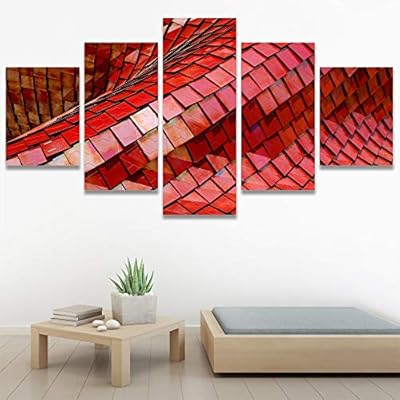 SIGNWIN 5 Panel Canvas Wall Art Solid Structures...