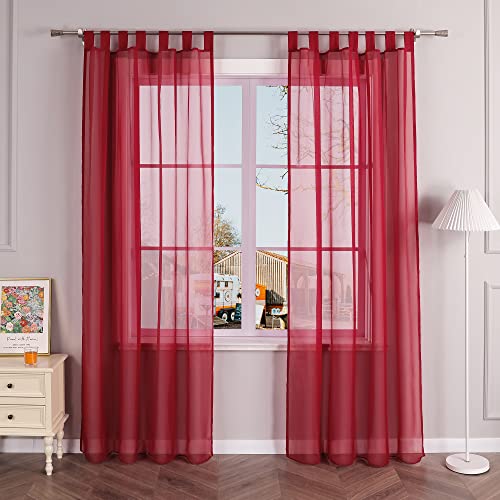 Yujiao Mao Rideau Voilage Transparent Long, Unicolore, Classique, à Attaches, pour Chambre, Salon, Balcon, Voilage Moderne pour fenêtre, Paquet de 1 pièce...
