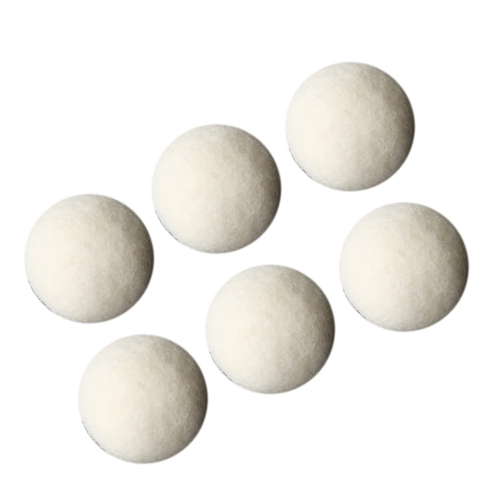 Baxnore Palline per asciugatura in lana naturale Confezione da 6 palline per ammorbidente riutilizzabili Riducono l'adesione statica Accorciano il tempo di asciugatura per i vestit (3,5 cm)