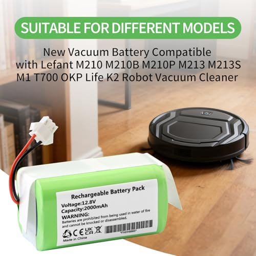 Image of C465-J5-4S1P Battery 12.8V Replacement for Lefant M210 M210B M210P M213 M213S M201,OKP Life K2 K3 K4 K5 K7 K8 K5 Pro Robot Vacuum Cleaner Battery 320-2045-1060 IFR-18650-4S1P IFR18650-4S-1P-A2 2000mAh