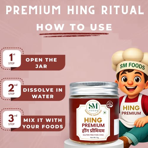 Image of SM FOODS Premium Pure Nukra Hing 15g (Pack of 3) | No Atta No Maida | Imported Premium Pure Heeng | Strong & Kadak Aroma | Gluten Free | Uncompounded | For Cooking & Digestion
