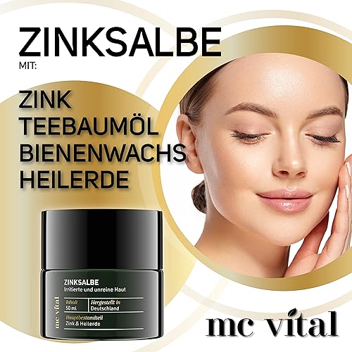 Zinksalbe McVital mit Teebaumöl 50 ml für unreine Haut und Heilerde
