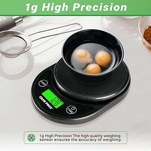 Gram Pres Food Kitchen Scale Digital Weight Grams And Oz With Ipx6 Waterproof，Professional Digital Kitchen Food Scale 11Lb/0.01Oz With Lcd Display For Weight Loss Dieting Baking Cooking #TOP1
