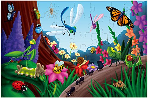Floor Puzzles – 48 Piece Giant Floor Puzzle, Bugs and Insects Jumbo Preschool