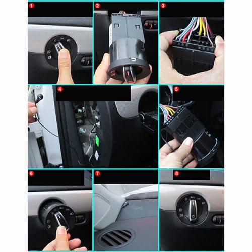 Bohaner Scheinwerferschalter mit Lichtsensormodul für V..W G.ol/f Mk4 Polo Bora J.et/t-a P.a-s/s/at Scheinwerfer Steuerschalter Automatischer Lichtschalter 3BD941531 1C0941531