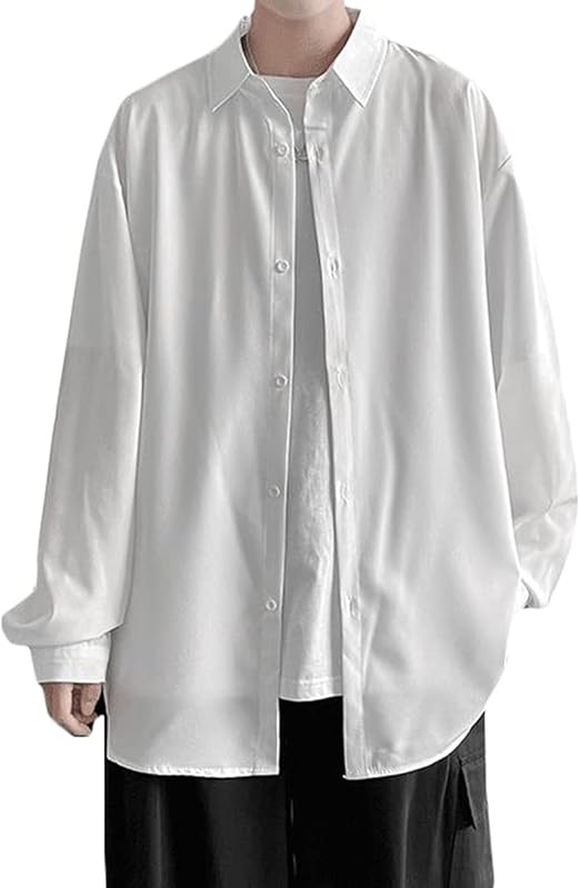 Amazon Bscool シャツ メンズ Uvカット 薄手 冷房対策 ゆったり ストライプ 白シャツ 韓国 大きいサイズ 日焼け止め ファッション ワイシャツ 夏 シャツ 通販