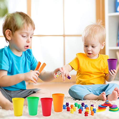 image for BBLIKE Counting Bears with Matching Sorting Cups | Rainbow Sorting and