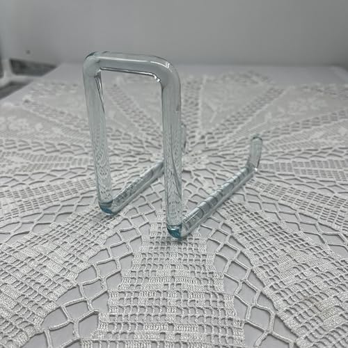 Generisch Tellerhalter Tellerständer Dekorationständer aus Glas für Sammelteller made in DDR 11 cm lang und 10 cm hoch