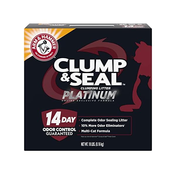 ARM & HAMMER Clump & Seal Platinum Clumping Cat Litter, Gourmetian