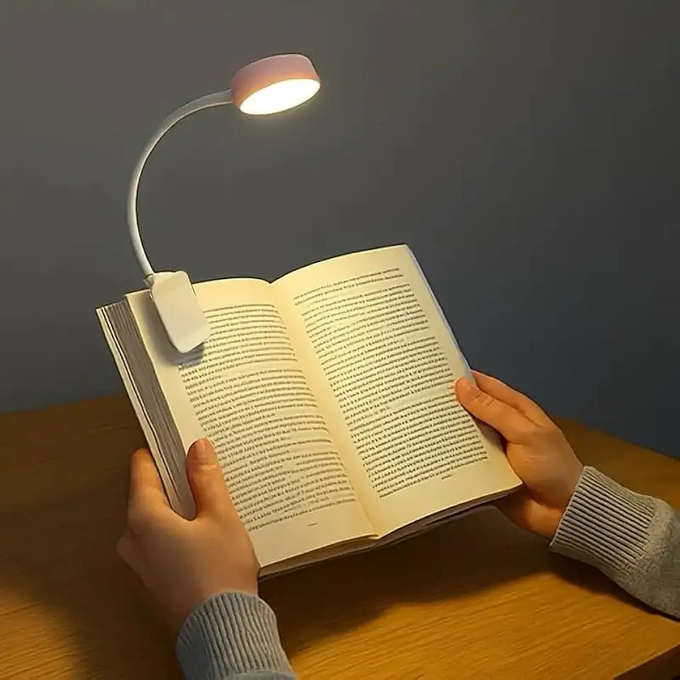 1 luminária de leitura ajustável com 3 opções de cores - luminária de mesa LED regulável, decoração de quarto (sem bateria), branca