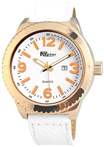 Raptor Herren-Uhr Oberseite Echtleder Luminazeiger Datum Analog Quarz RA20138