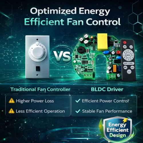 Image of BLDC RF Fan Driver Kit for Ceiling Fan | BLDC Controller PCB Board with Remote | 1200mm BLDC Fan Repair Replacement Kit | Energy Efficient Fan Driver |