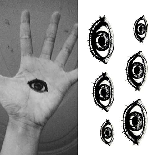 Oottati Small Cute Temporary Tattoo Horror Halloween Eye (2 Sheets)