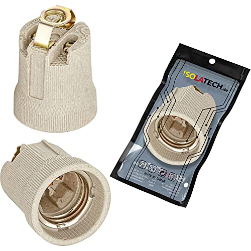 ISOLATECH 1pc E27 zócalo de cerámica con soporte de montaje y M10x1 rosca interna LED bombillas de ahorro de energía (max.250V/4A) bombillas para el hogar techo baño cocina resistente al calor